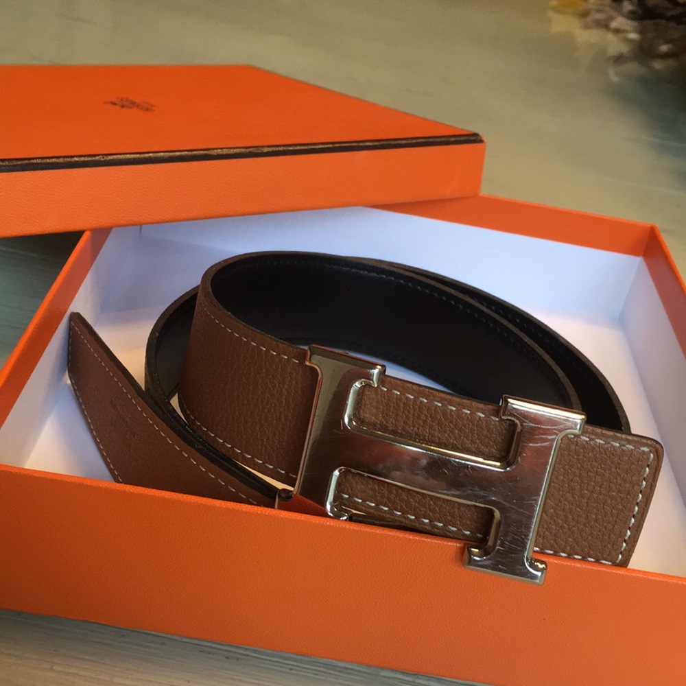 Hermès Multicolor Constance Reversible Belt.